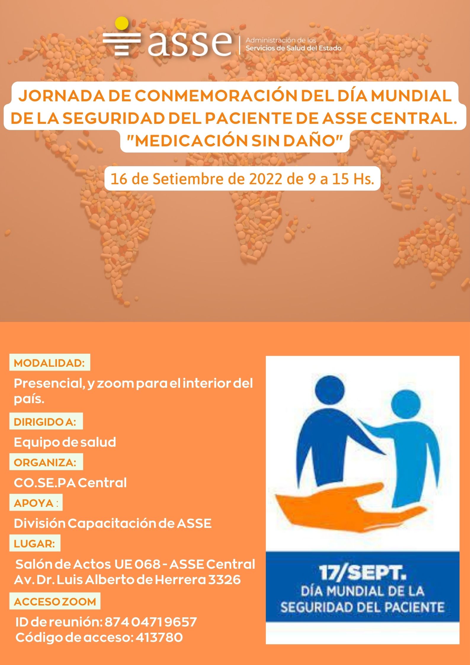 Jornada en conmemoración del "Dí­a Mundial de la Seguridad del Paciente" de ASSE - 16/09