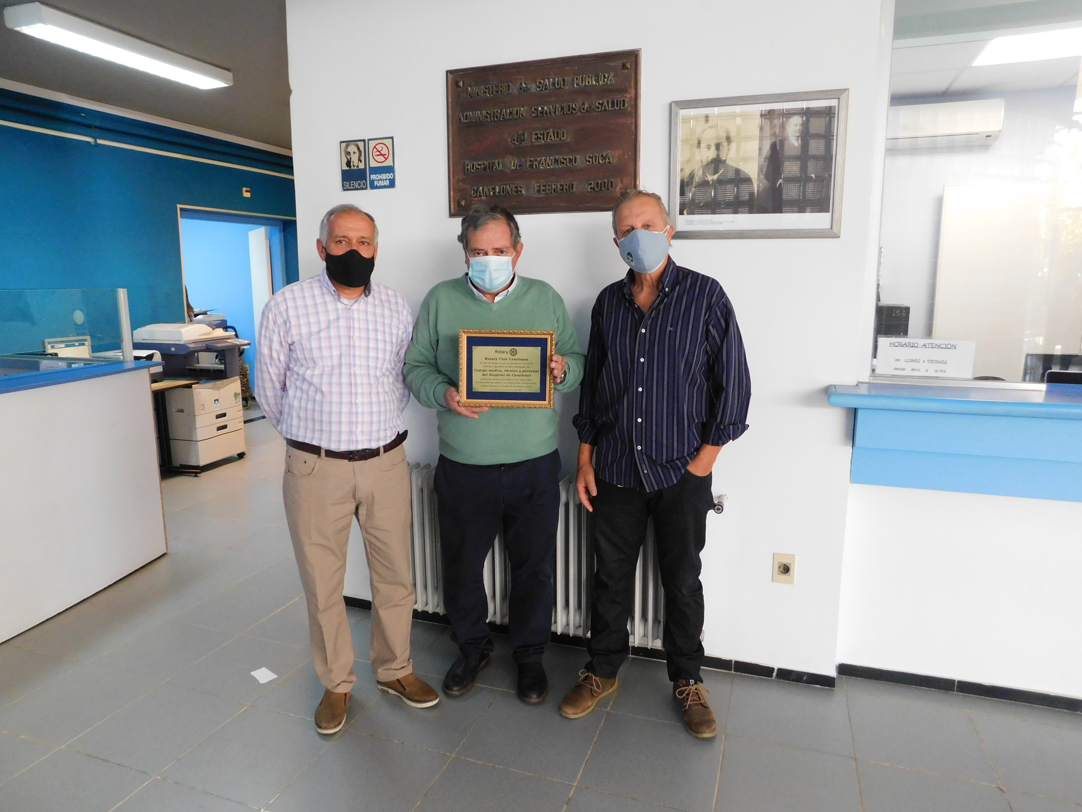 Reconocimiento del Rotary a la labor realizada por todo el personal de salud