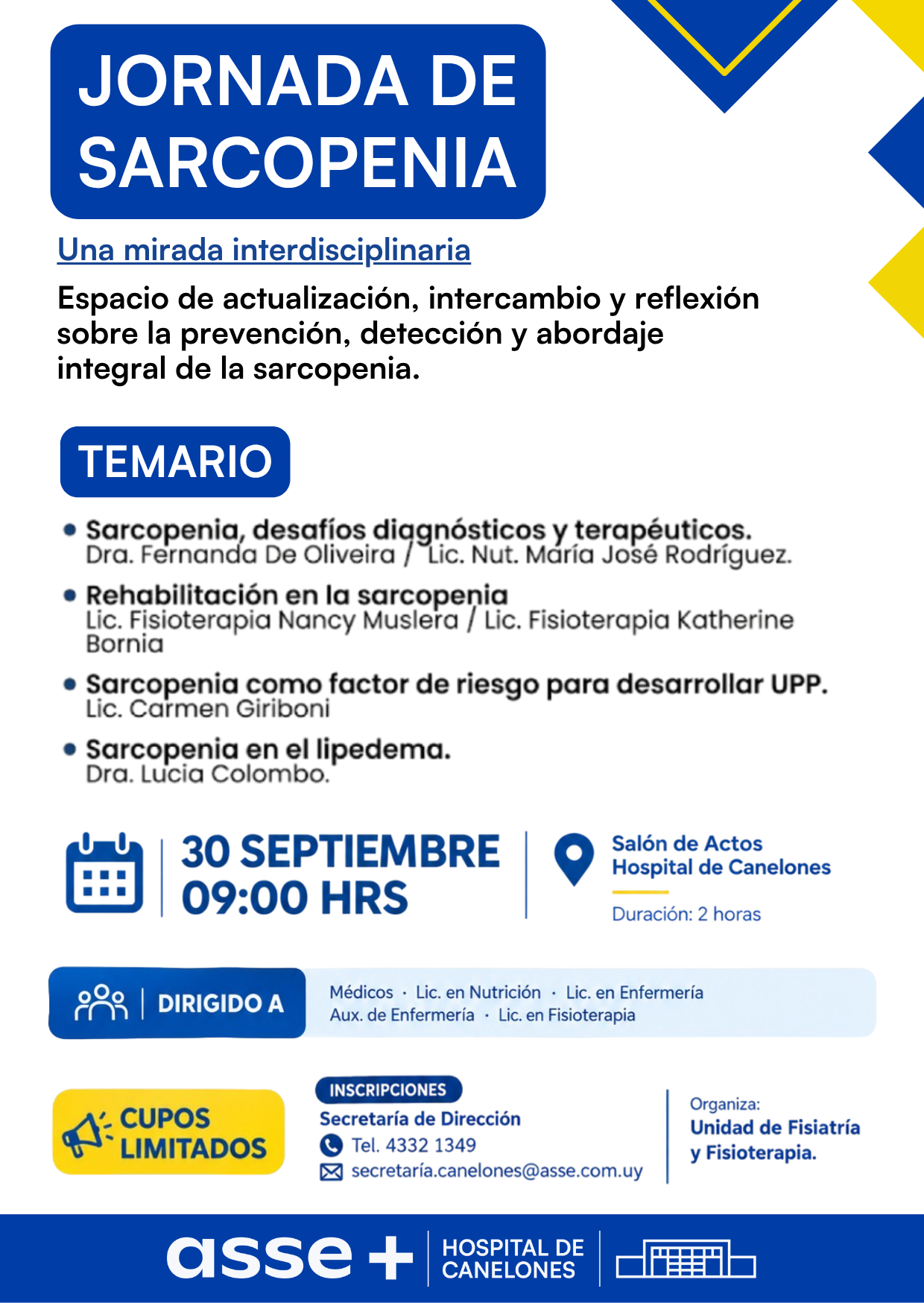 Jornada de Sarcopenia: una mirada interdisciplinaria