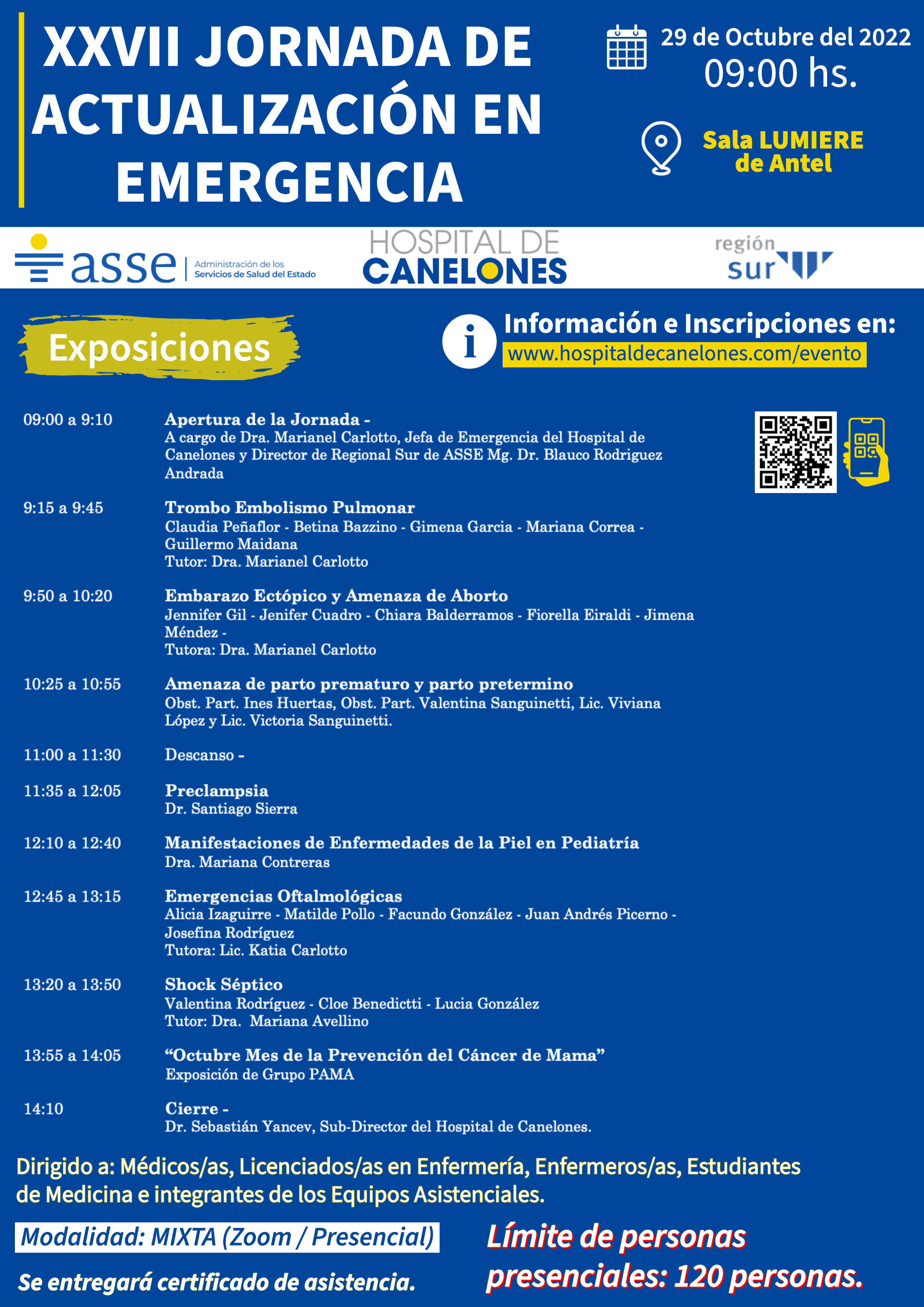 Inscripciones - XXVII Jornada de Actualización en Emergencia